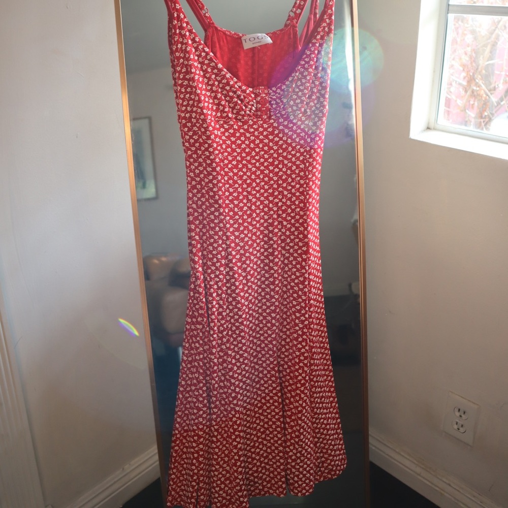 Red fitted dress. TOGS soho.